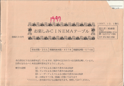 ＣＩＮＥＭＡテーブル１９９７年度版
