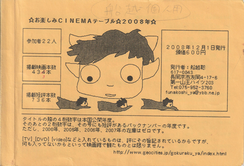 ＣＩＮＥＭＡテーブル２００８年度版